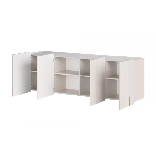 Komoda Malmi 200 cm wisząca - kaszmir / crema bianca / złoty